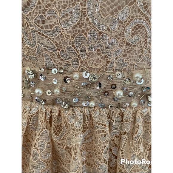 City Studio Champagne and Silver Homecoming Dress Sz. 11 - Picture 4 of 6